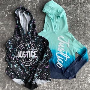 Lot of 2 - Justice hooded sweatshirts size 10
